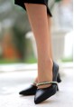 Tonya Siyah Cilt Topuklu Ayakkabı